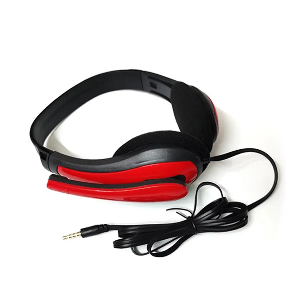 

3.5mm Head Mounted Wired Stereo Gaming Sports Music Call Headset Noise Canceling Lightweight Collapsible Headphone with Mic