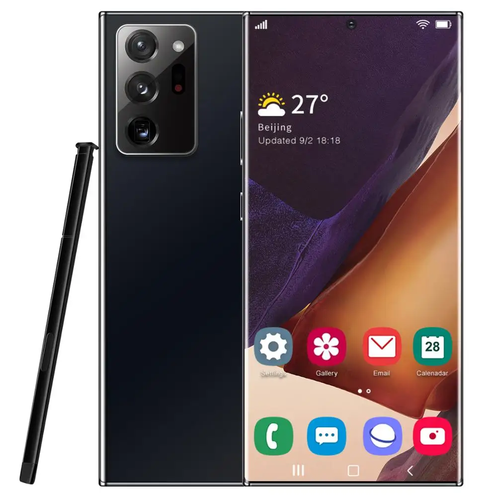 

Note20u+ Pro Mxs 6.9 Inch Smartphones Epen 8+128GB 256GB MTK6889 Deca Core Andriod 10.0 Mobile Phone 3D Glass Plated Back Cover