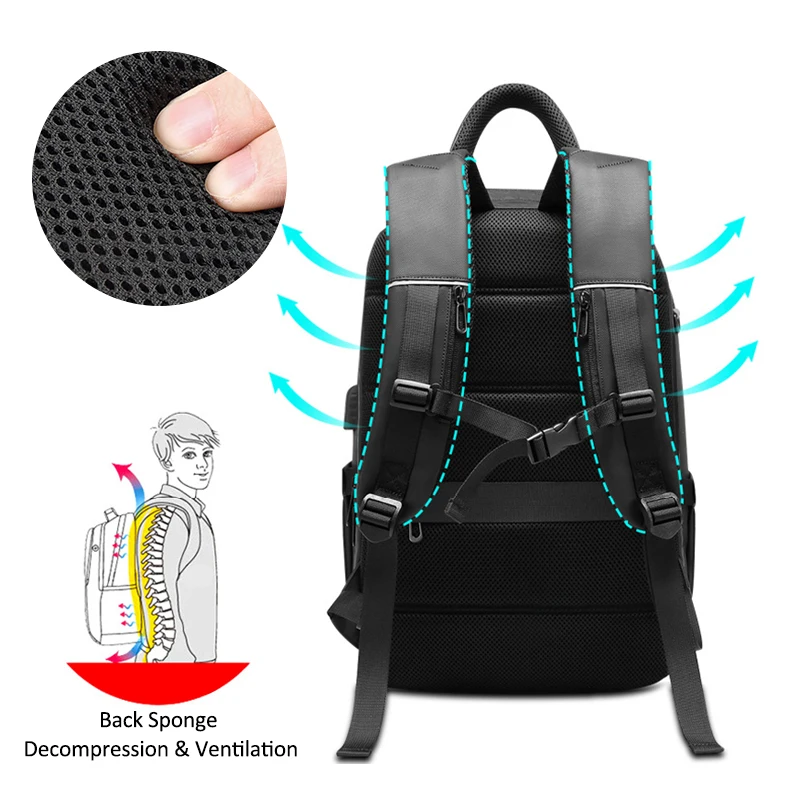 Рюкзак мужской для ноутбука 15 6 дюйма водонепроницаемый повседневный | Багаж и