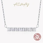 Ailmay прозрачные трапециевидные циркониевые фотообои для женщин Изящные элегантные свадебные ювелирные изделия из стерлингового серебра 925 пробы