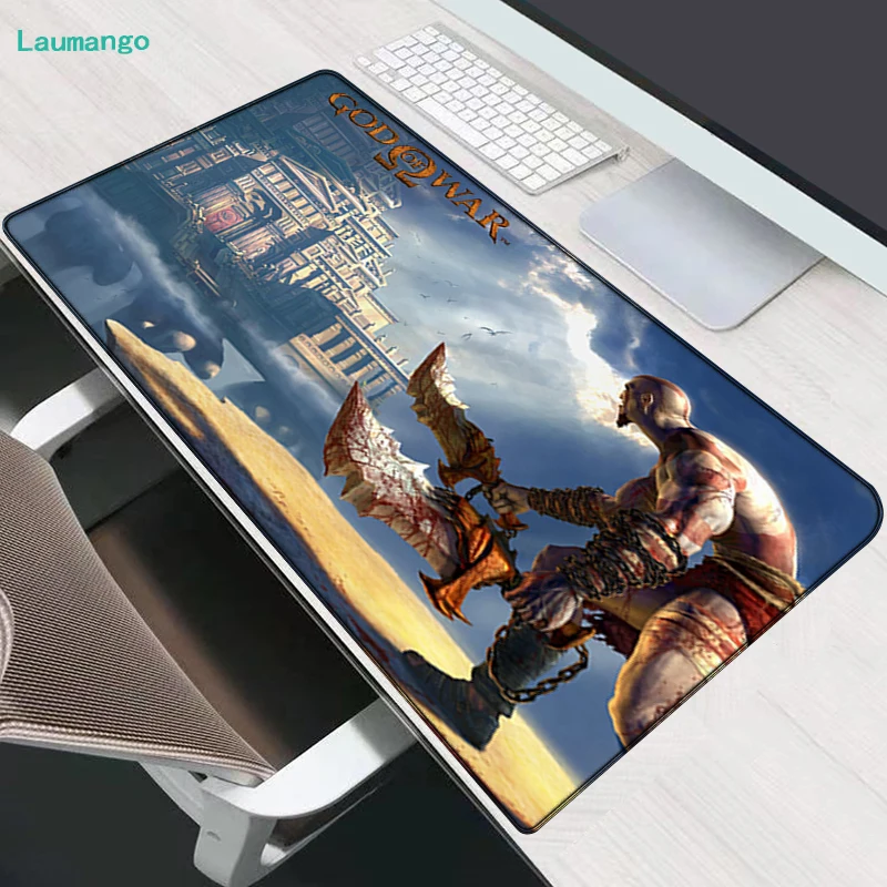 

God of War Large Mouse Pad Gaming Mousepad Xl Game Mats Office Carpet Yugioh Playmat Gamer Computer Mat Deskpad Desk Protector