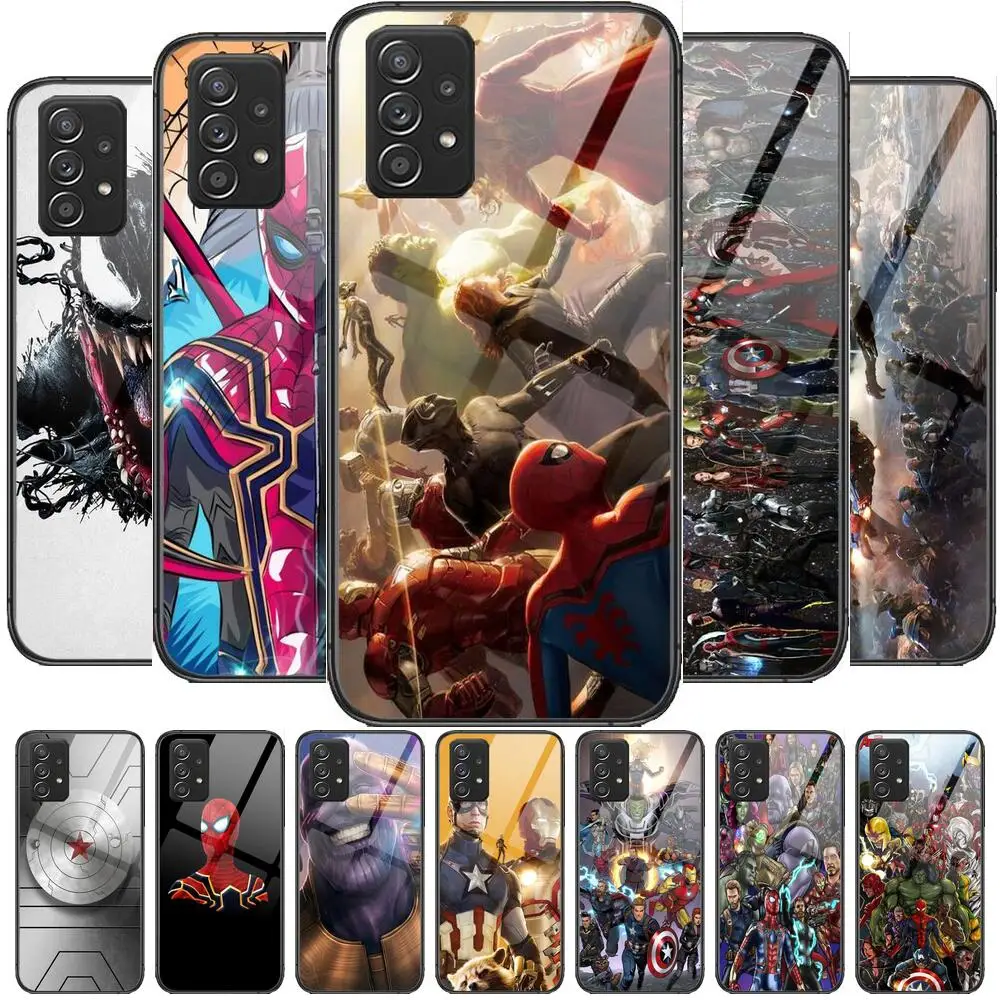 

Marvel Superhero Tempered Glass Case Phone For Samsung Galaxy A51 A71 A60 A70S A70 A80 A21S A41 A20E A50 A30S 5g A32 A40S A20S p