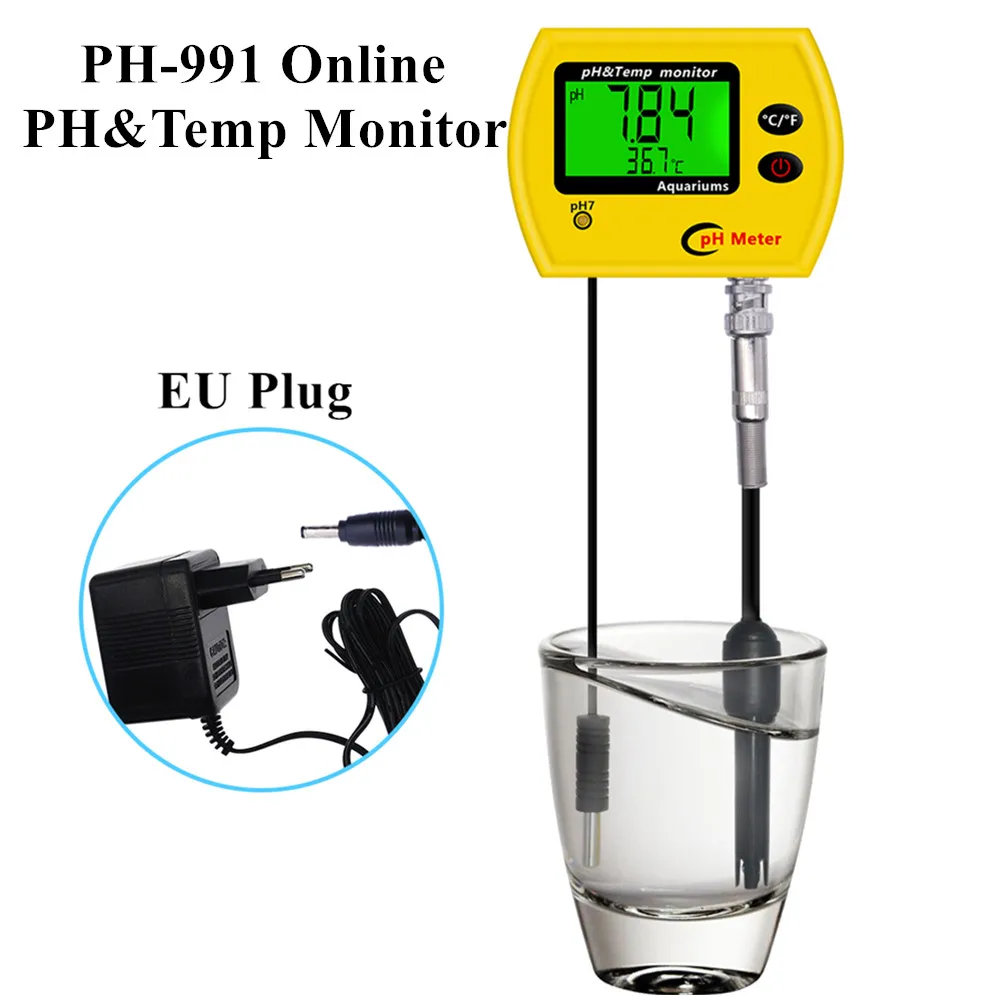 

Монитор качества питьевой воды PH-991Online PH & Temp, цифровой измеритель PH, электродный анализатор, Подкислитель аквариум для гидропоники