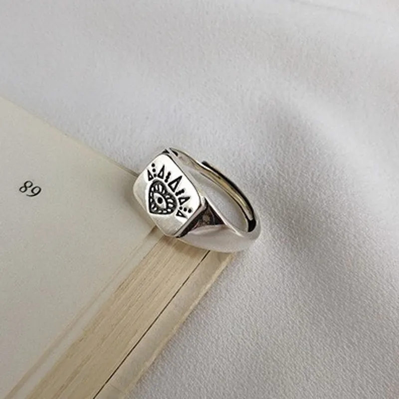 2019 new 100% real s925 pure silver ring for female old Thai trend heart-shaped pattern 925 woman's | Украшения и аксессуары