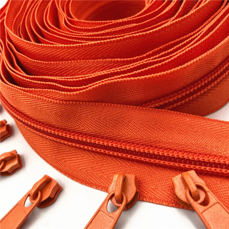 5 Meters (5.4Yard ) # (20 Colors) Long Nylon Coil Zipper with 10pcs Slider for DIY Sewing Clothing Accessories | Дом и сад