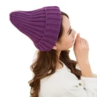Женские однотонные теплые мягкие вязаные шапки в стиле хип-хоп из хлопка, мужские зимние шапки, шапочки, облегающие шапки