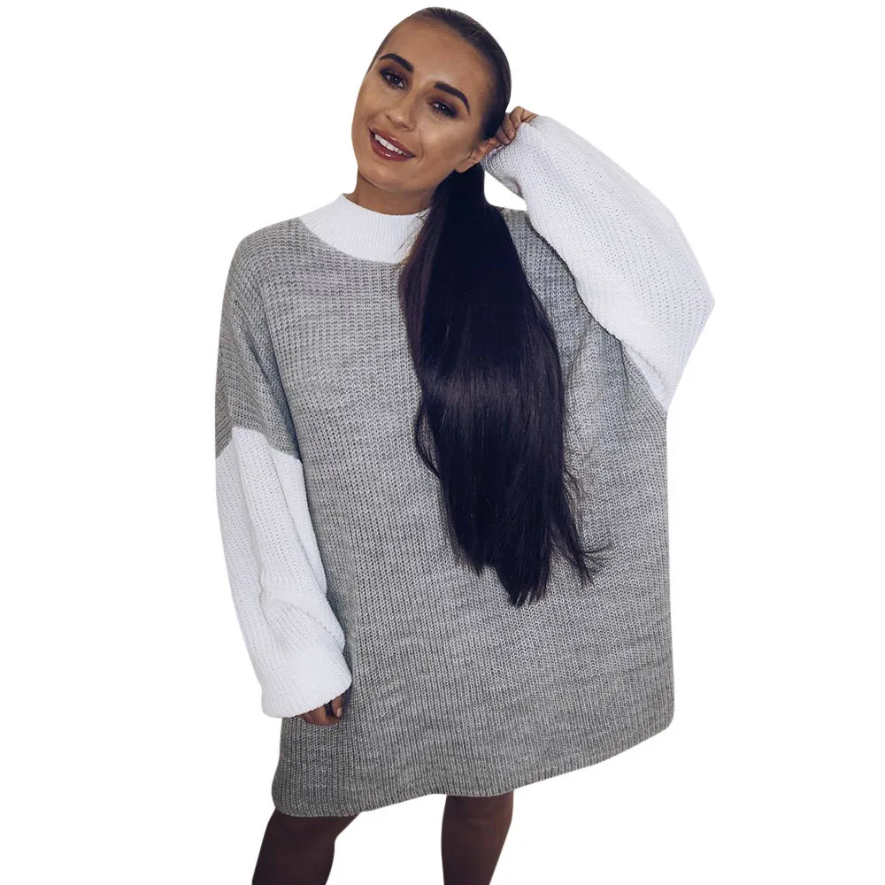 Женские свитера повседневный джемпер с длинным рукавом и круглым вырезом