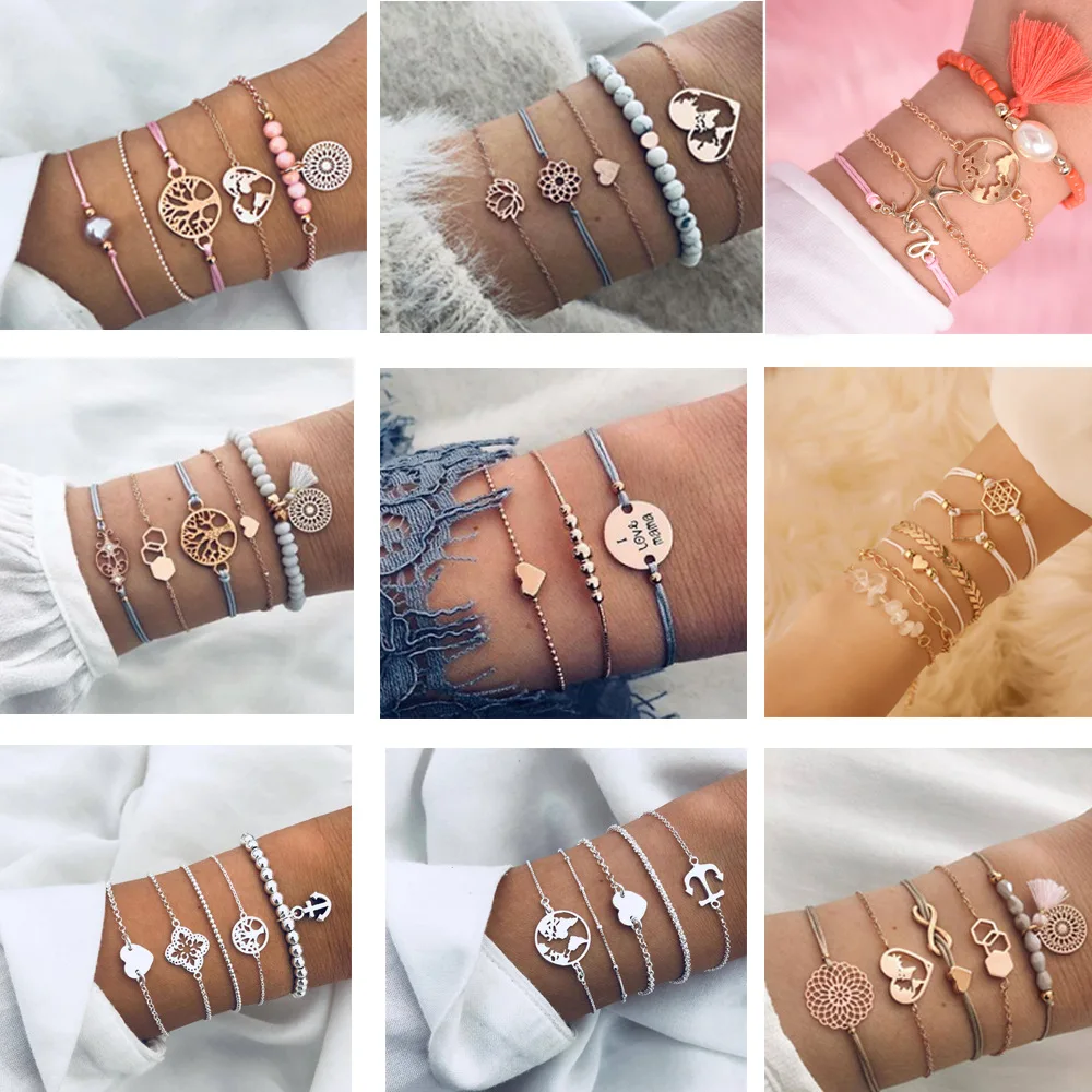 Женские богемные браслеты Peixin браслет с изображением звезды карты лотоса