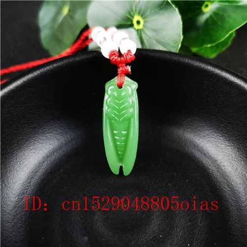 Натуральный зеленый китайский нефритовый Цикада кулон агат ожерелье модное