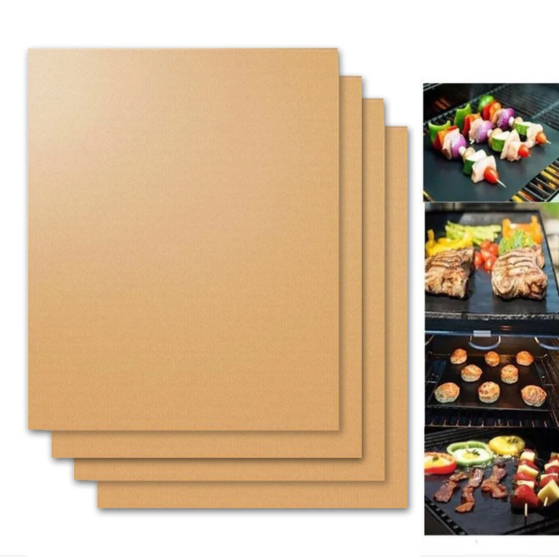 2/4/5 шт многоразовые антипригарные барбекю Гриль коврик 40*33 см для выпечки готовки