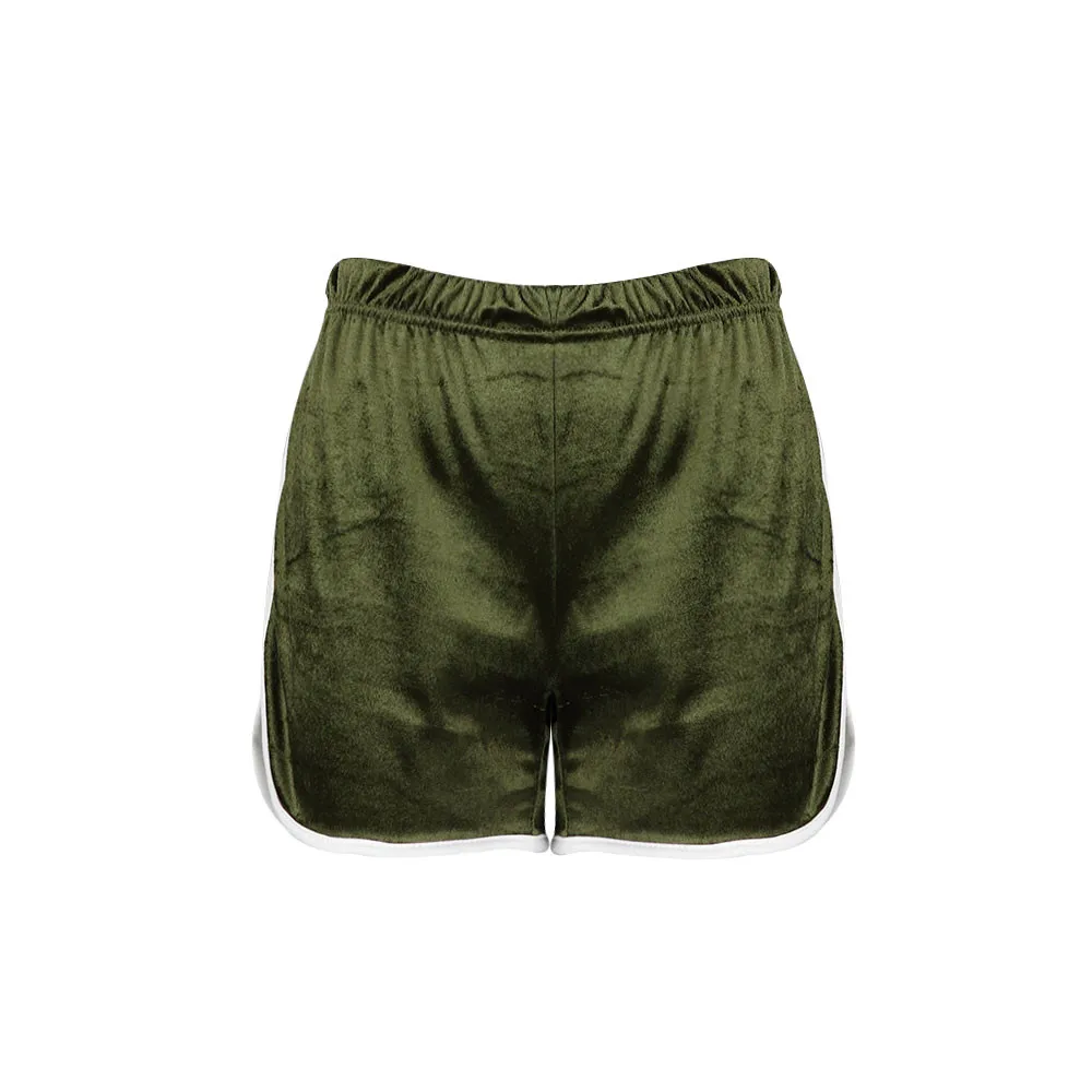 Женский Бархатный спортивный костюм толстовка с капюшоном и короткие штаны