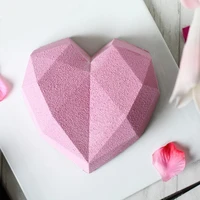 18 cavity 3d diamond love heart shape mold silicone chocolate cookie muffin baking tool sponge mousse dessert cake decorating