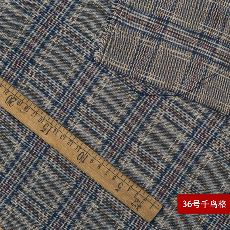 

147x 50cm polyester cotton blend twill check soft elasticity cloth yarn dyed plaid Suit fabric for clothes trousers bags dress