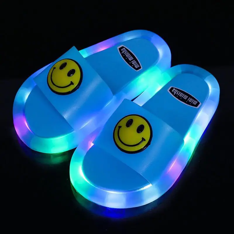 

Children's Luminous Shoes Summer Sandals Slippers Boys and Girls Light Animal Smiley Soft Bottom Cartoon Flip Flops