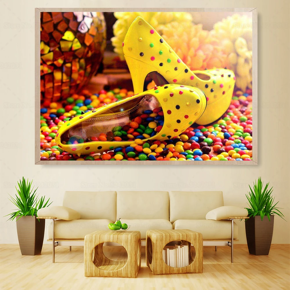 Конфеты обувь 5D полная дрель квадратная Алмазная Картина Новое поступление