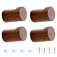 4pcs hallway natural living room single wall mounted household appliances coat for hanging hats wooden hook portable craft
