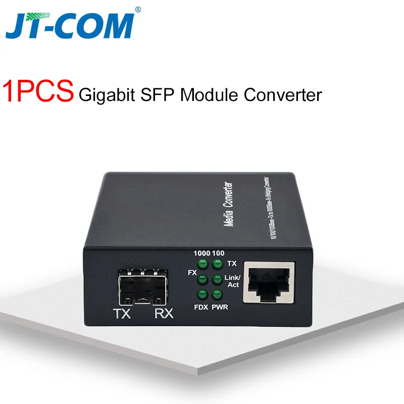 1 пара = 2 шт. Гигабитный оптический медиаконвертер SFP в RJ45 Оптоволоконный коммутатор Fibra Optica 1000 Мбит / с SFP Волоконно-оптический трансивер с модулем SFP SC / LC Совместим с Mikrotik Cisco Ethernet Switch - Цвет: 1PCS