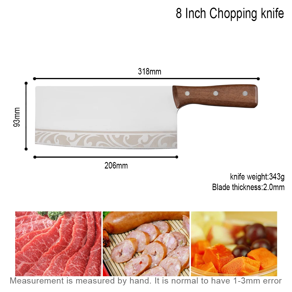 XYj кухонный нож для нарезки 8 дюймов ножи шеф повара из нержавеющей стали овощей с