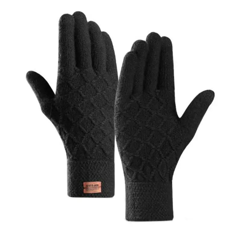 

Knitted Wool Gloves Autumn and Winter Men Outdoor Driving Cycling Warm Touch Screen Glove H9ED