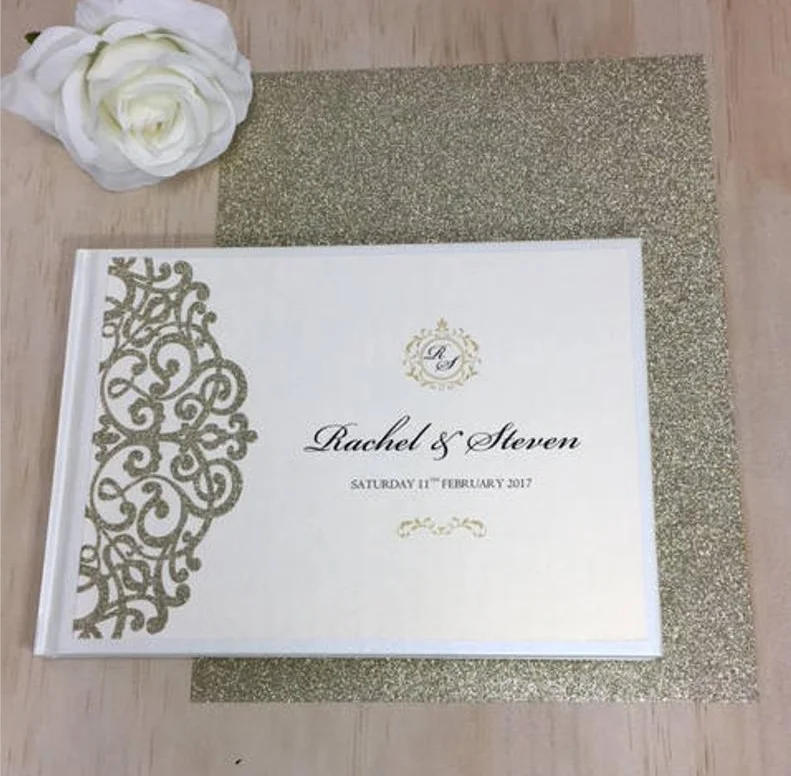 Персональная Золотая фольга ботаническая Свадебная книга для гостей