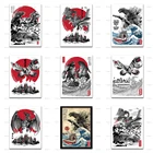 Винтажный постер из мультфильма орка в японском дереве, атака на японский Храм, гигантский Мотылек, настенная живопись, Декор