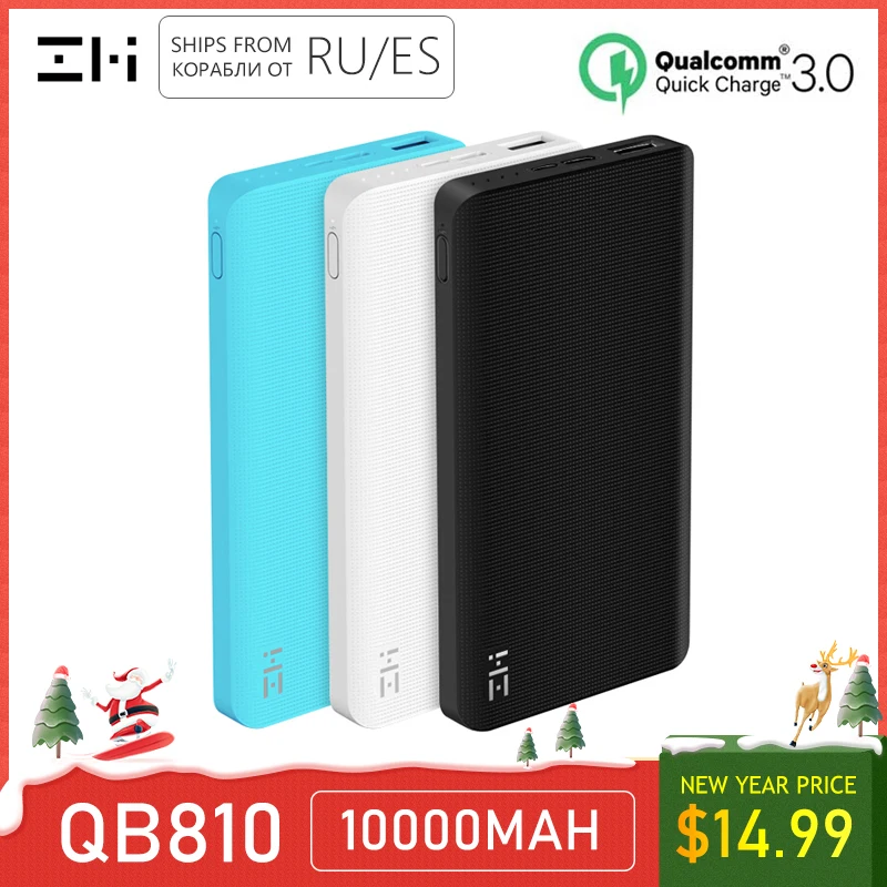 ZMI Mi power Bank 10000mAh power Pank внешний аккумулятор Портативная зарядка Быстрая зарядка Двусторонняя Быстрая зарядка power bank