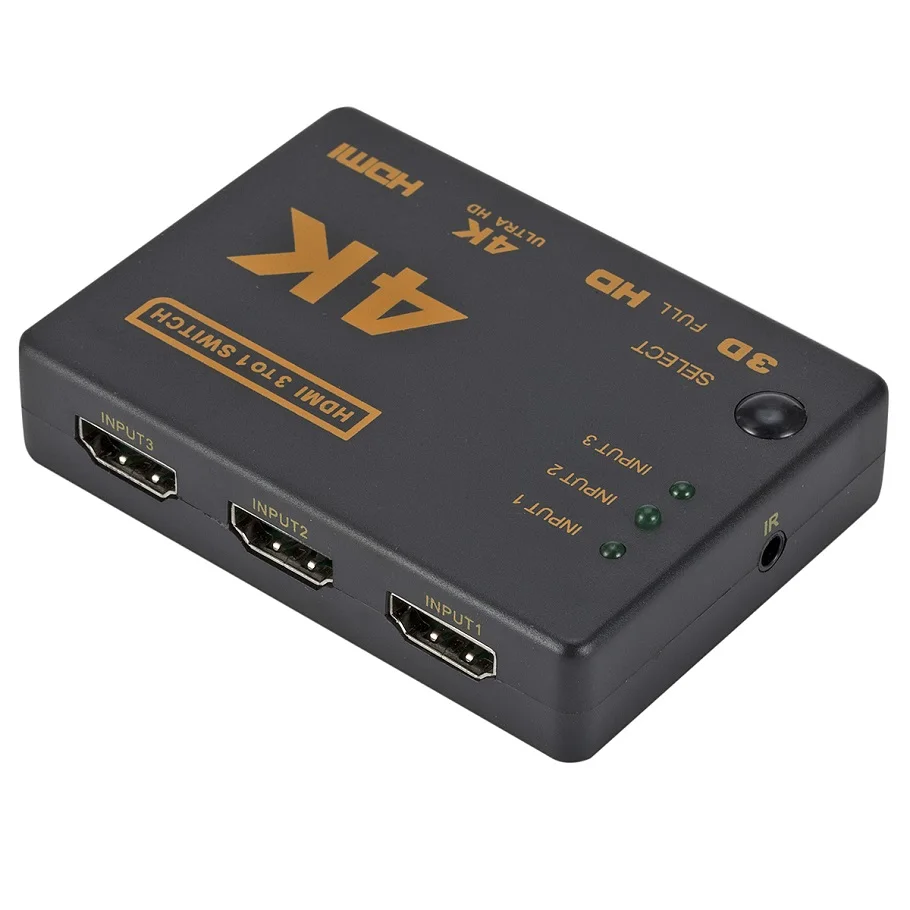 PzzPss HDMI переключатель коробка 3x1 мини разветвитель Sup Порты и разъёмы 4K HD 1080P видео 3