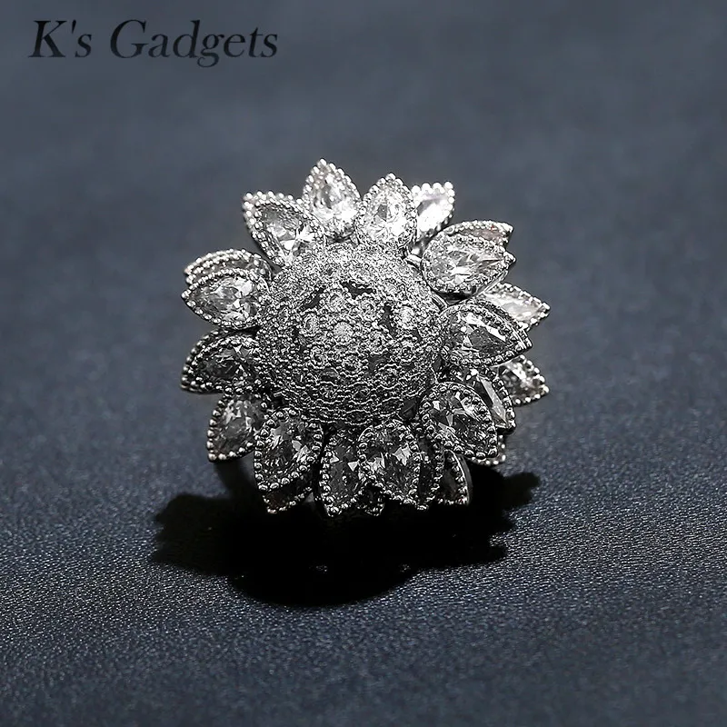 K's Gadgets кольцо с большим австрийским кристаллом кубическим цирконием для женщин