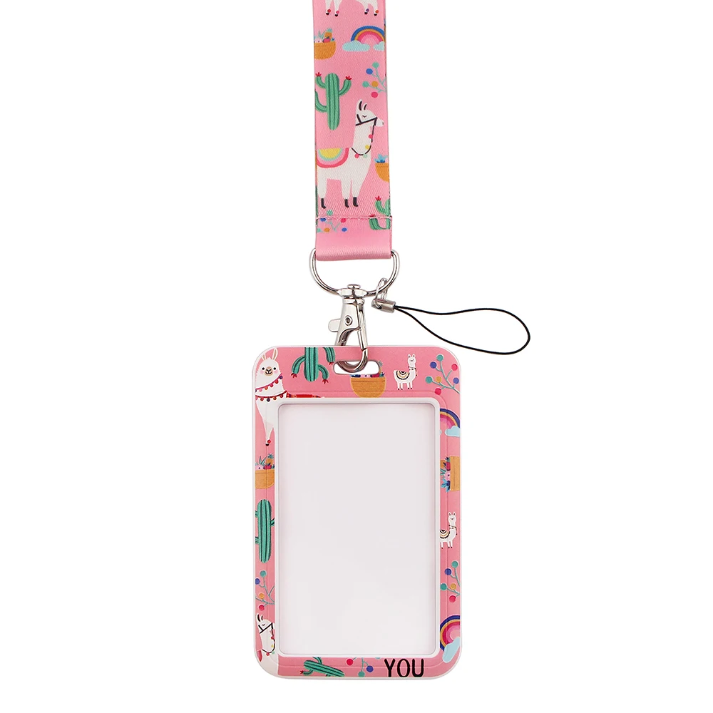 DZ1504 розовый милый Альпака брелоки с принтом ленты ремешки для ключей ID карты