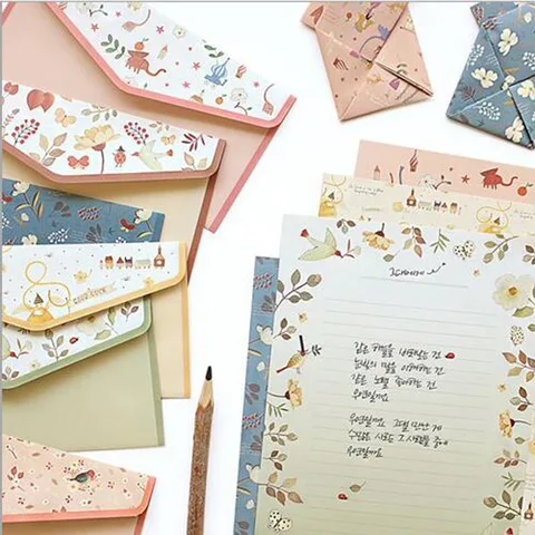 Один набор = 4 листа почтовой бумаги + 2 конверта Япония сладкий цветок Мягкие животные конверт для бумажного письма набор офисные принадлежности G025