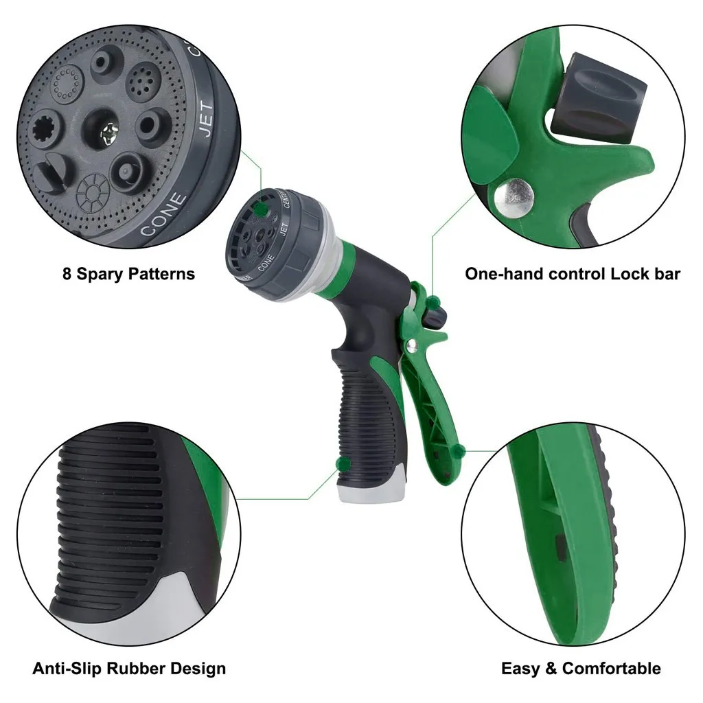 Насадка для садового шланга распылитель воды высокого давления с 8 режимами