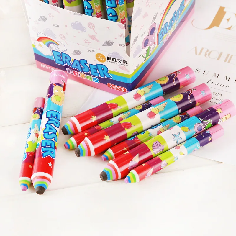 1 шт. креативный ластик в виде радужной ручки милые Мультяшные канцелярские