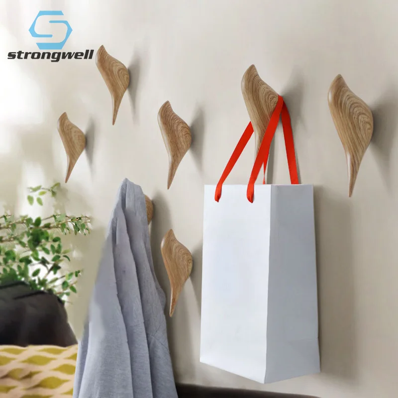 Сильный крючок для одежды 3D Bird одиночные животные крючки для спальни двери свадебного настенного украшения фигурки дома.