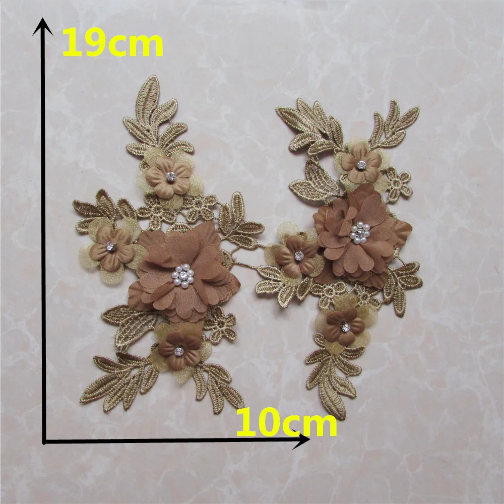 Ремесло кружевной воротник аппликация цветок блесток украшение кружевная ткань