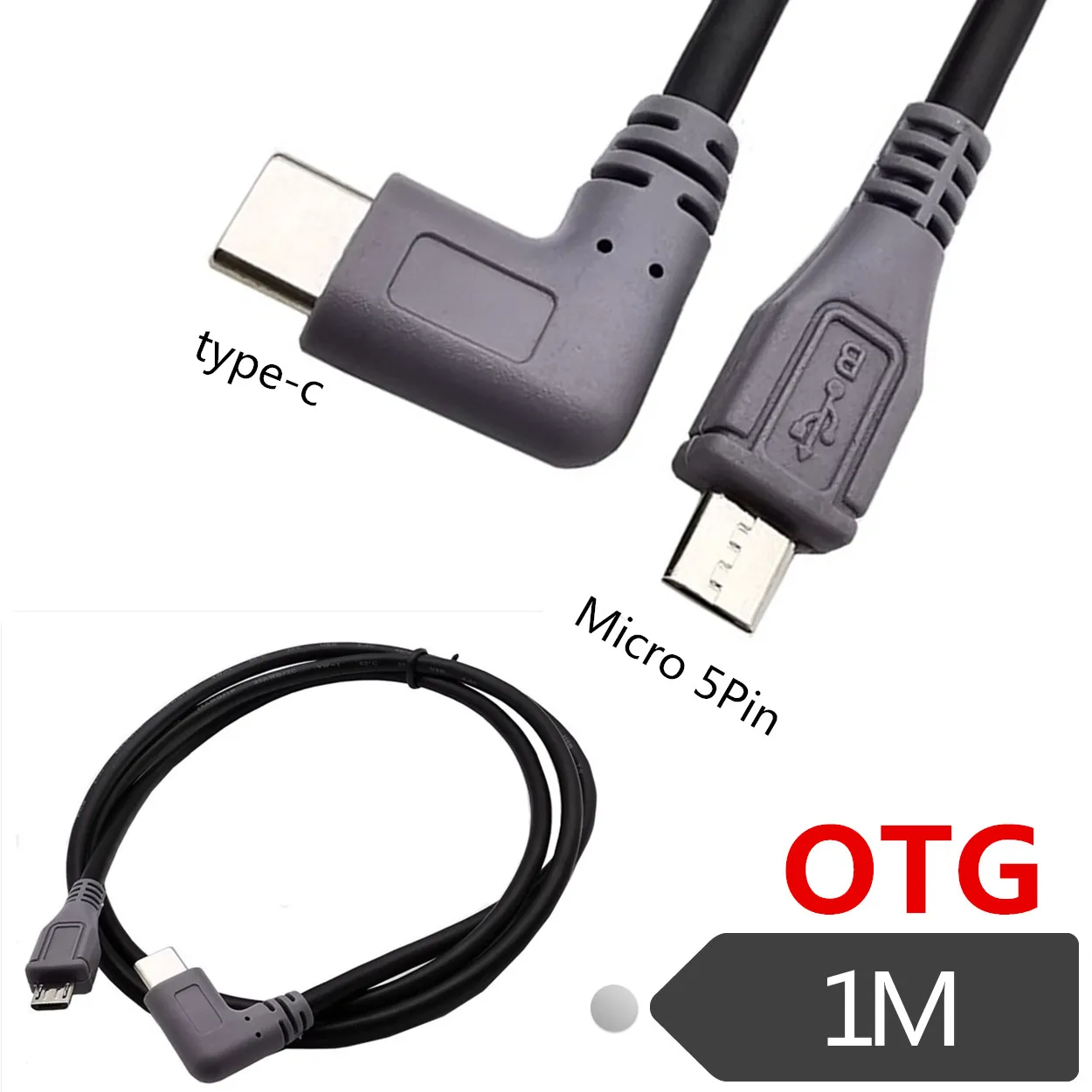 90° Mini USB to C OTG Cable Micro Cable，USB Cable，On-The-go Data Convertor Adapter | Электроника