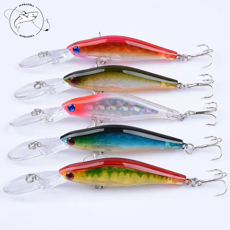 

5Pcs/Lot 3D Eyes Swimfish Wobblers 9.5cm/7.1g Minnow Fishing Lure Crankbaits Isca Artficial Hard Baits For Outdoor Bait Fishing