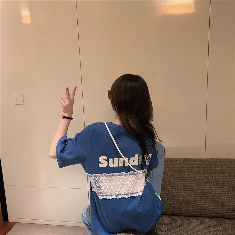 

XZ2805 new Korean design, loose and thin short-sleeved T-shirt women