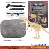 dinosaur fossil archaeological excavation tyrannosaurus triceratops skeleton model assembled childrens handmade diy toys