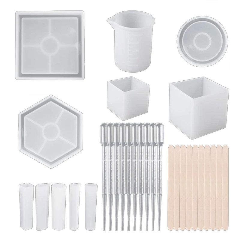 

Epoxy Resin Molds Round Square Coaster Epoxy Molds Resin Casting Molds for Craft Making Agate Slice Coasters Cup Mat