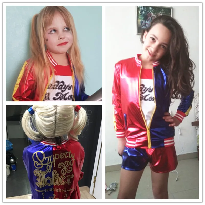 Костюмы для косплея самоубийц детские пальто Харли из отряда Квинна девочек