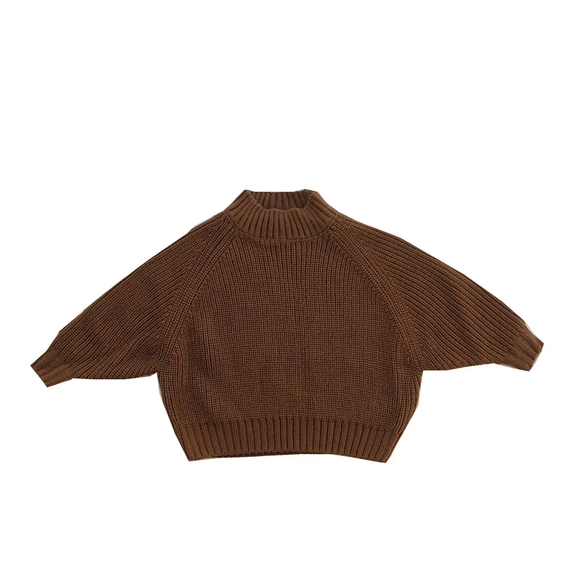 

Solid Pullover Knitting Kids Sweaters Spring Winter Baby Girls Warm Tops Bottoming Children Clothes By Hand High Quality