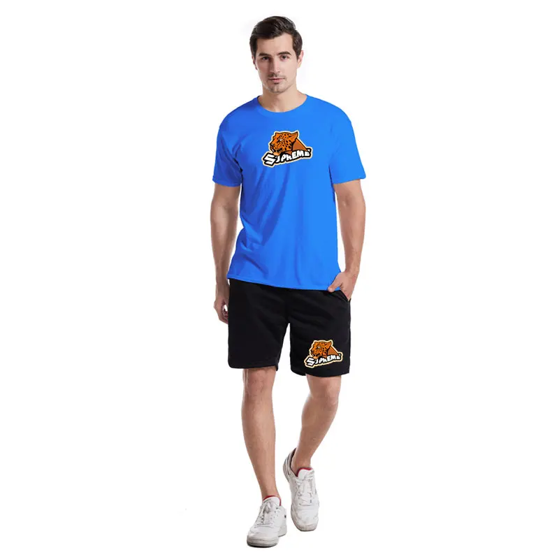 

Men New Cartoon Print T Shirt Summer 2021 Fashion Casual Cotton Sweatshirt+Sport Shorts Street Jogging Suit Two Piece