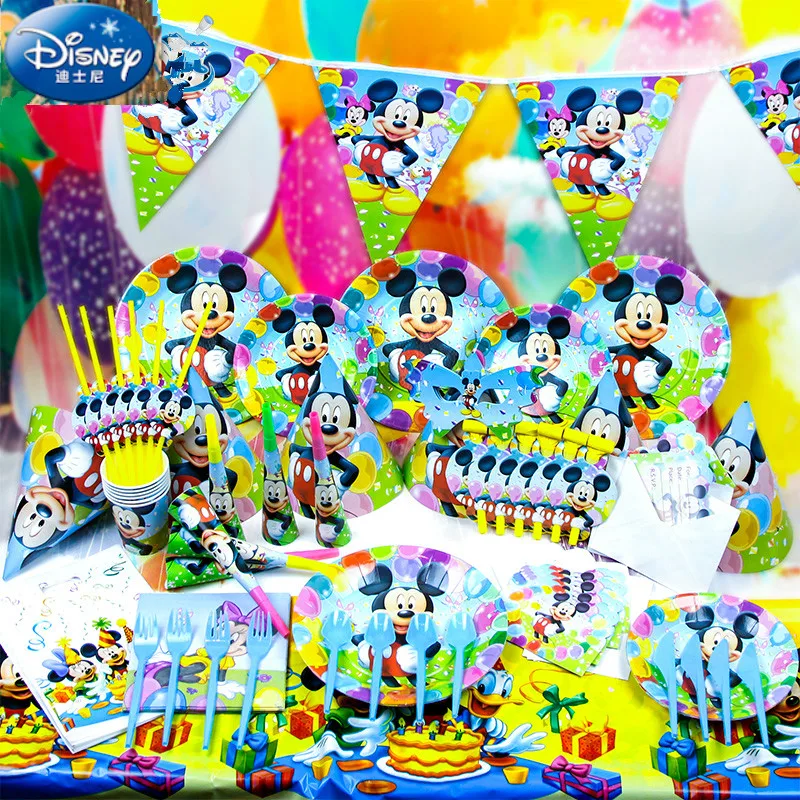 Авторизованный Disney Микки Маус для детей День рождения Декорации вечеринок