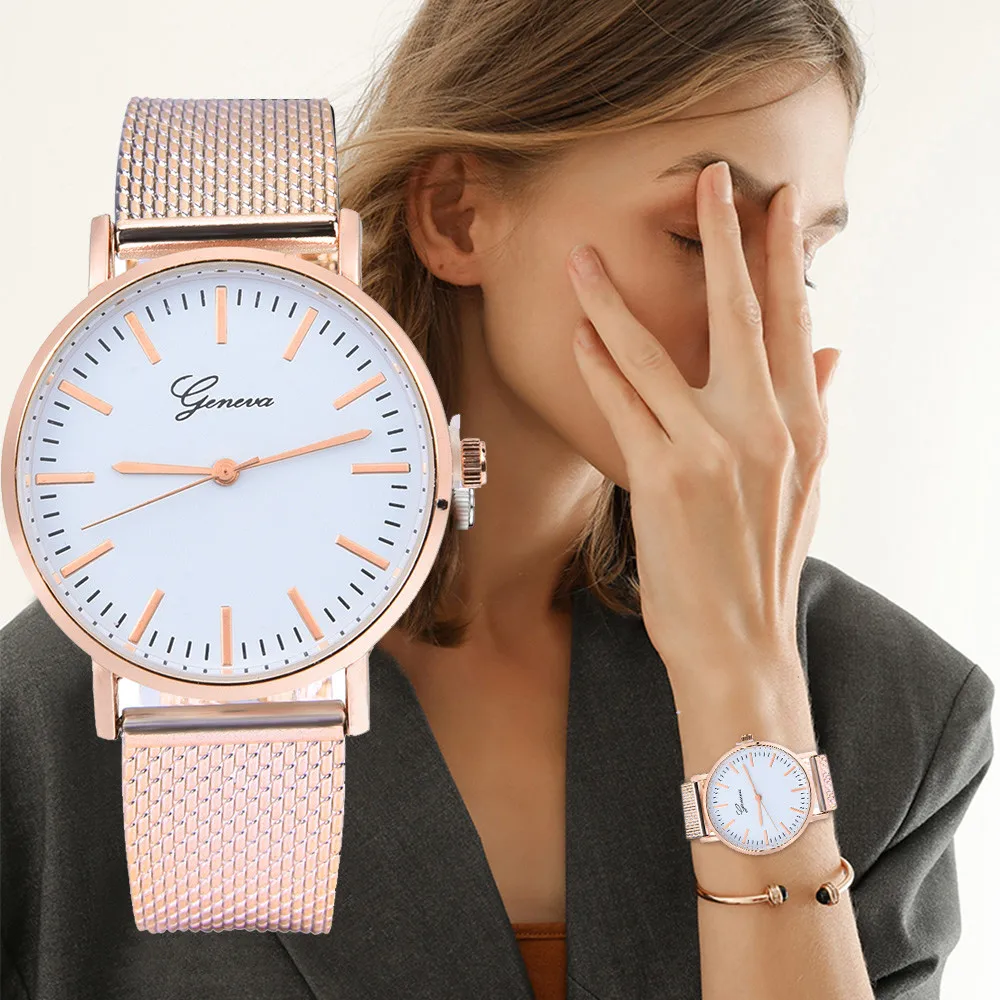 

Fashion Women Watch Luxury Casual Simple Ladies Daily Dress Mesh Wristwatch Minimalist Waterproof Quartz Female Clock #3