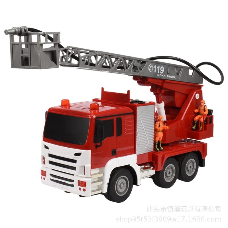 

RC Fire Truck 13CH 2.4G Radio Control Construction Vehicle Model Electric Fire Truck for Kids Gift Hobby Toys