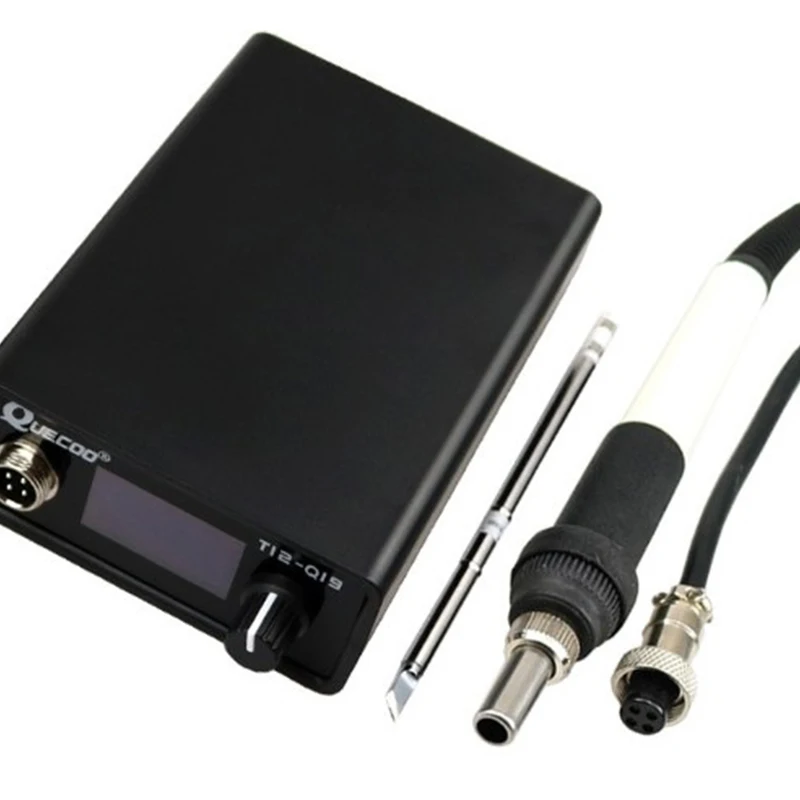 

QUECOO T12-Q19 OLED 1.3Inch Digital Display Soldering Station Electronic AC/DC Interface,5 Iron Tips(EU Plug)