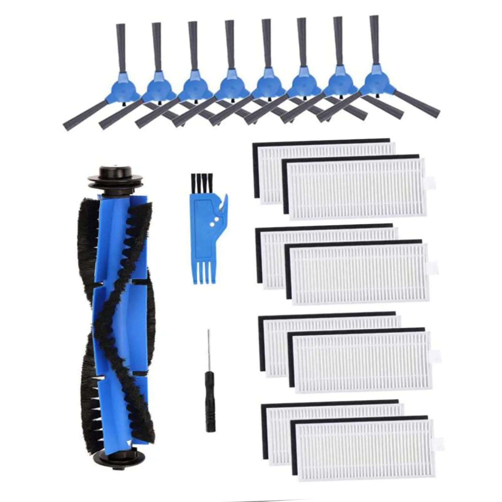 

19 Pieces Main Brush Flitter Parts Main Brush Side Brushes Sweeper Accessories Robotic Vacuum Cleaner Accs for Robovac 12