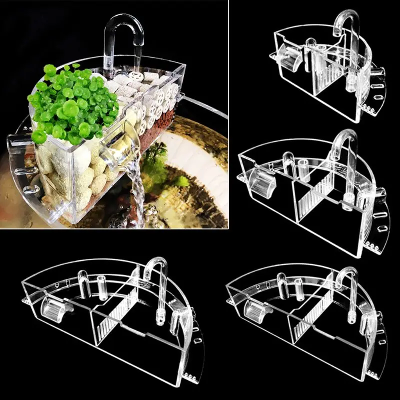 

Aquarium External Filter Box Mutifunctional Acrylic Hanging External Water Purifier Increase Oxygen Water Filter