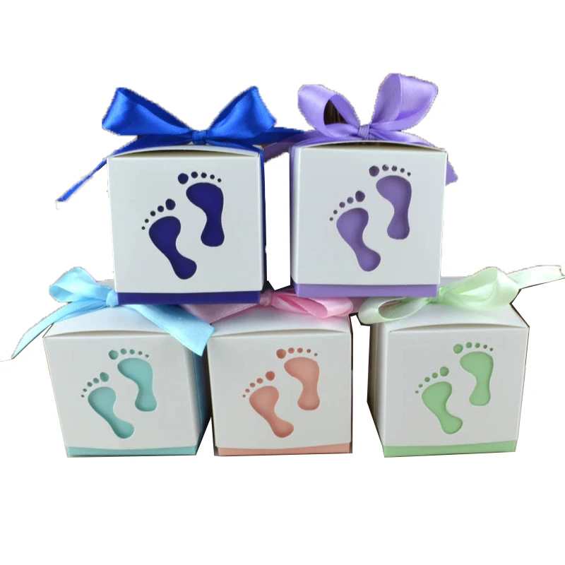 

Подарочная коробка с ножками, 50 шт., бумажная коробка для конфет с лентой