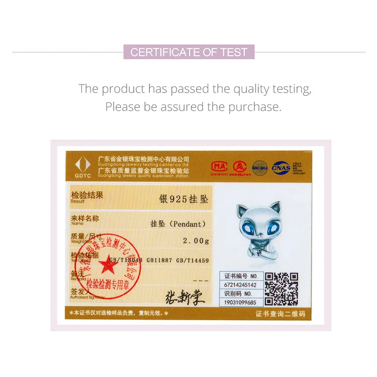 

Wostu Lively little fox Charms Blue Zircon S925 Sterling Silver Cute Animals Beads PendantFor Women Girls Fine Jewelry Gift